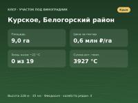 Курское, Белогорский район (~9 га) - земельный участок под виноградник